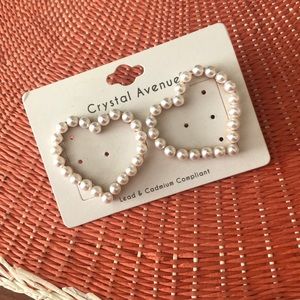 Pearl Heart Earrings